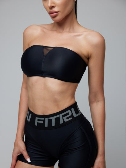 Sports Top FITRUN Top Bandeau SPIDER "Total Black"