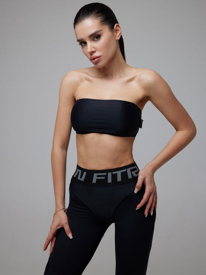 Sports Top FITRUN Bandeau Top "Total Black"