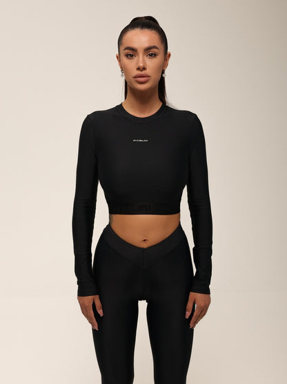 FITRUN Long Sleeve Midi "Total Black"