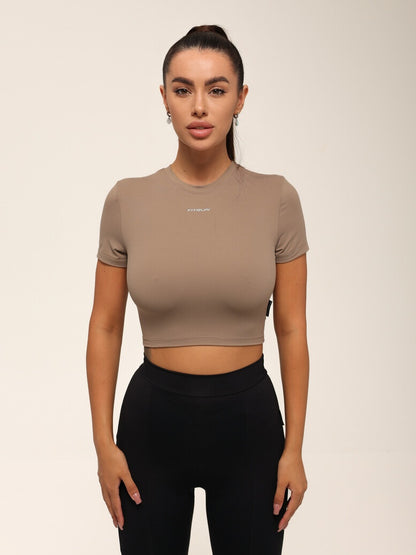 Cropped T-shirt FITRUN T-shirt Short SKIN BASE "Sand VE"