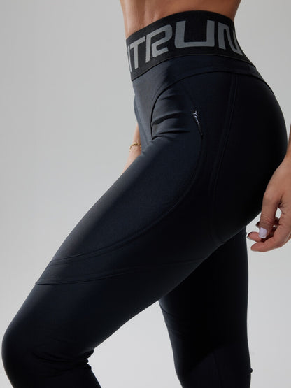 Leggings FITRUN Leggings Super Nuts Push-Up "Total Black"