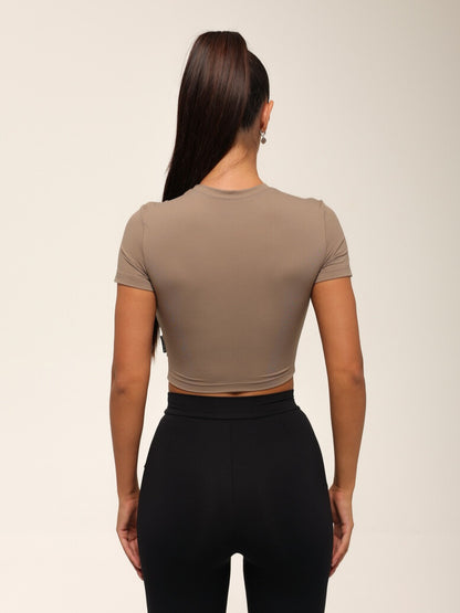 Cropped T-shirt FITRUN T-shirt Short SKIN BASE "Sand VE"