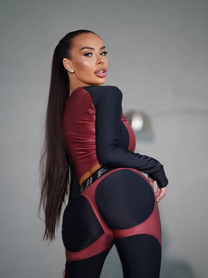 Leggings FITRUN Leggings NICE Push-Up "Wine Blaze"