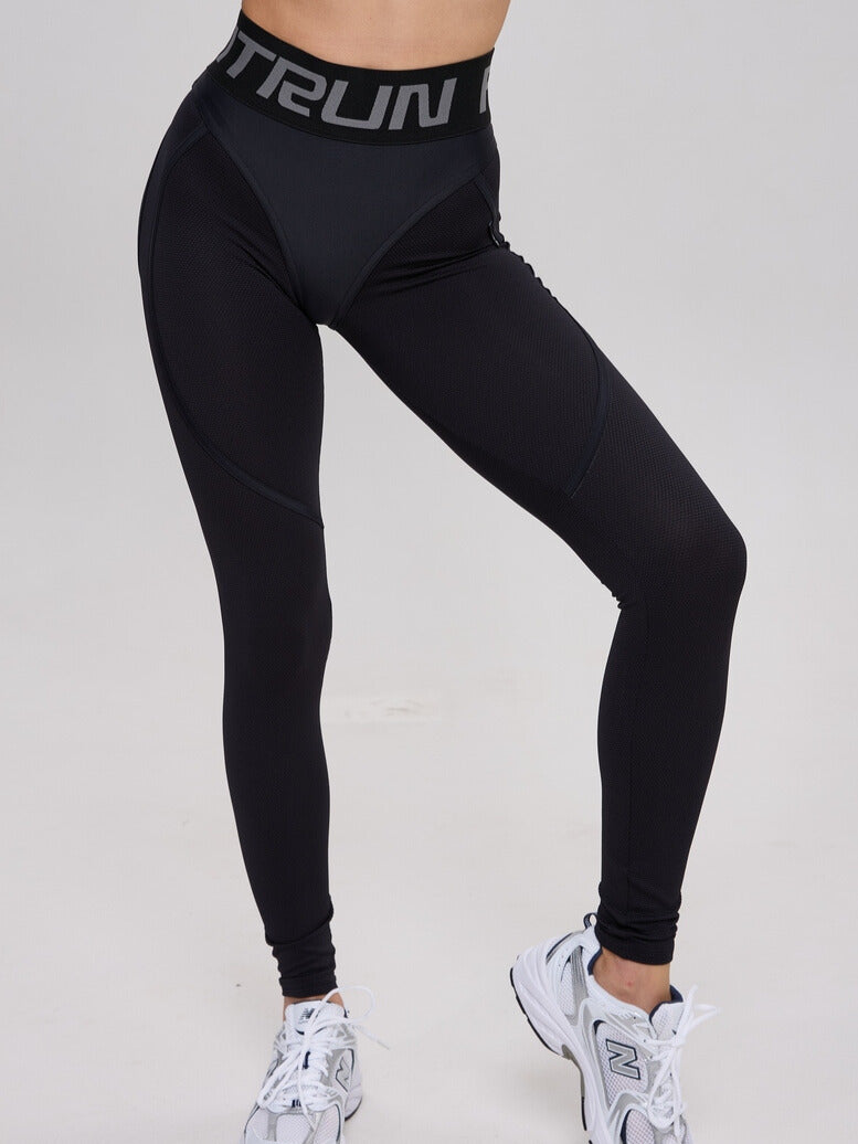 Leggings FITRUN Leggings Super Nuts "Total Black Relief"