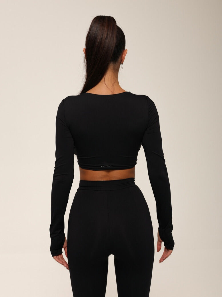 FITRUN Long Sleeve YOGA "Black VE"