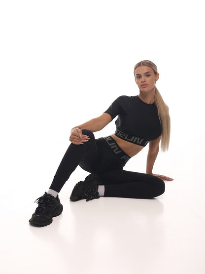 FITRUN T-shirt Open Back "Total Black"