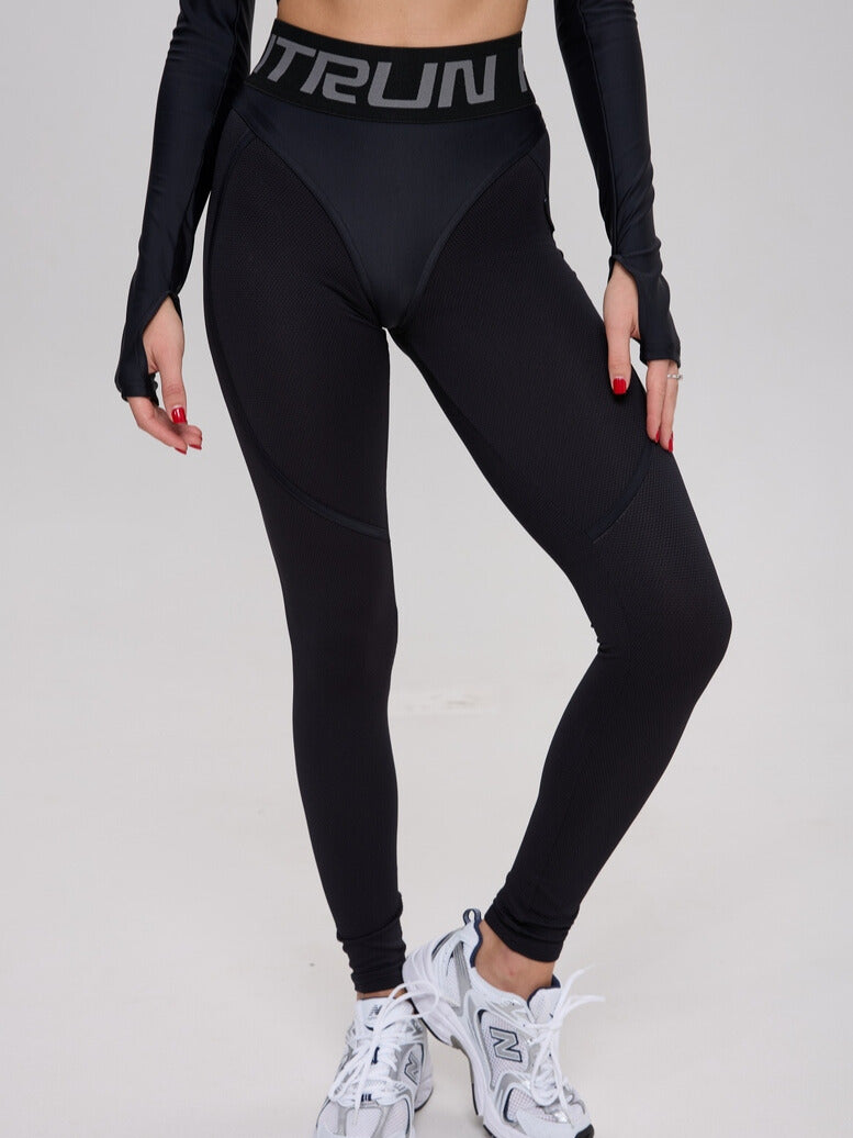 Leggings FITRUN Leggings Super Nuts "Total Black Relief"
