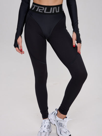 Leggings FITRUN Leggings Super Nuts "Total Black Relief"