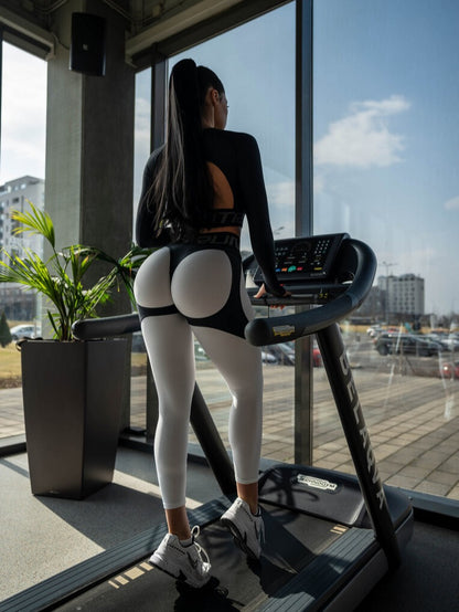 Leggings FITRUN Leggings Super Nuts Push-Up "White Relief"