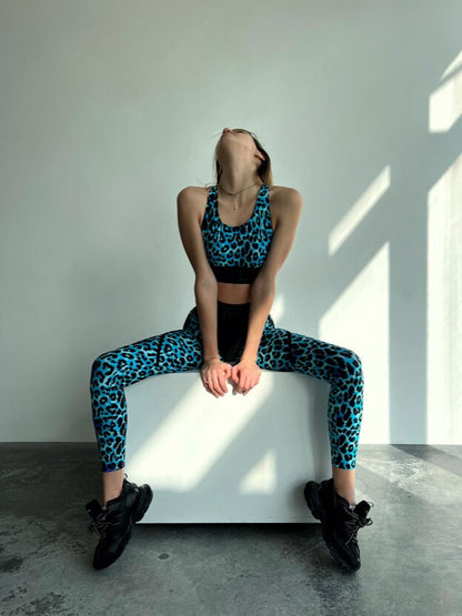 Leggings FITRUN Leggings Super Nuts "Leo Blue"