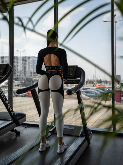 Leggings FITRUN Leggings Super Nuts Push-Up "White Relief"