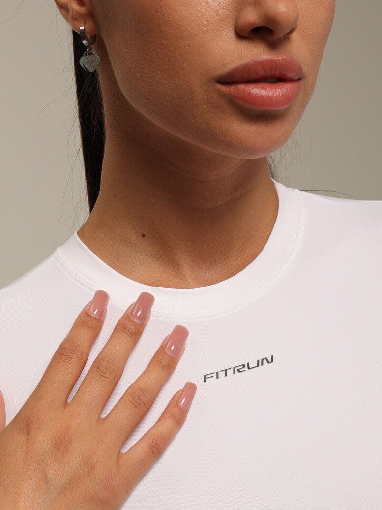 Cropped T-shirt FITRUN T-shirt Short SKIN BASE "White VE"