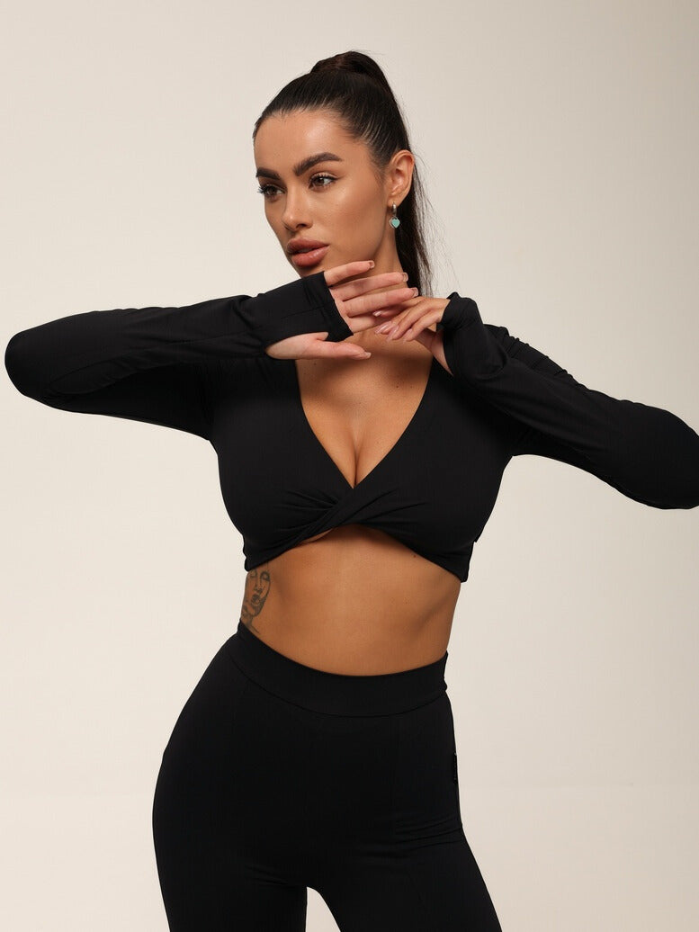 FITRUN Long Sleeve YOGA "Black VE"