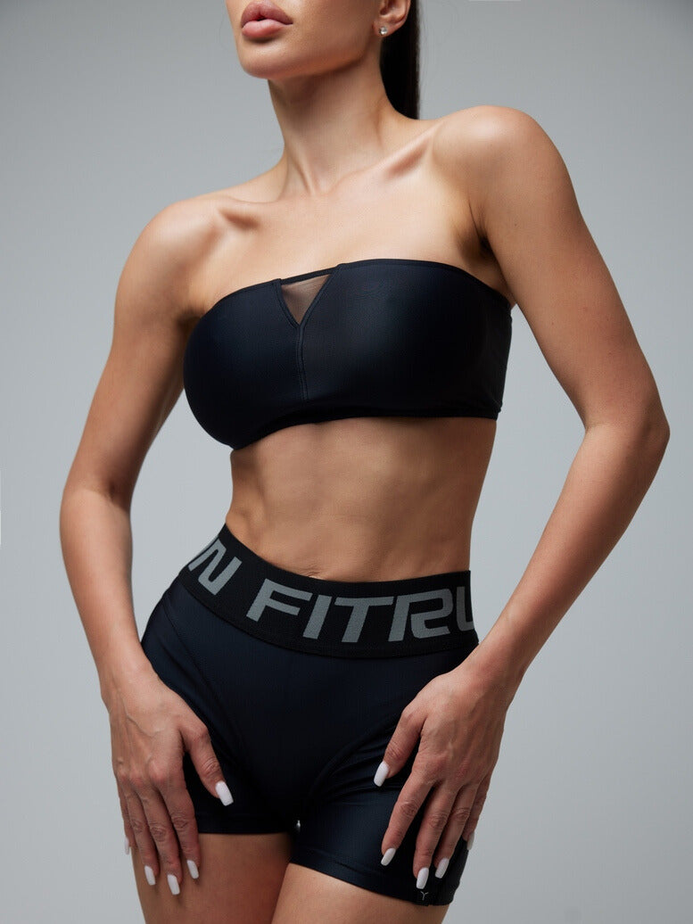 Sports Top FITRUN Top Bandeau SPIDER "Total Black"