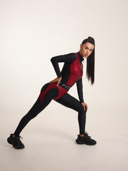 Jumpsuit FITRUN Jumpsuit Super Nuts NICE Long "Wine Blaze"