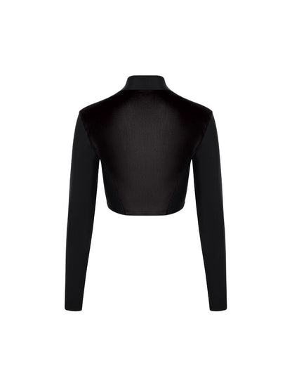 FITRUN Long Sleeve Cropped ZIP "Black Blaze"