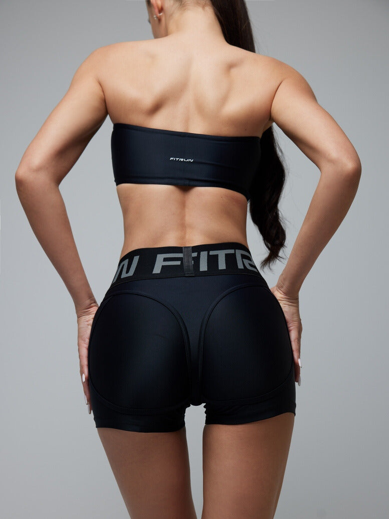 Sports Top FITRUN Top Bandeau SPIDER "Total Black"