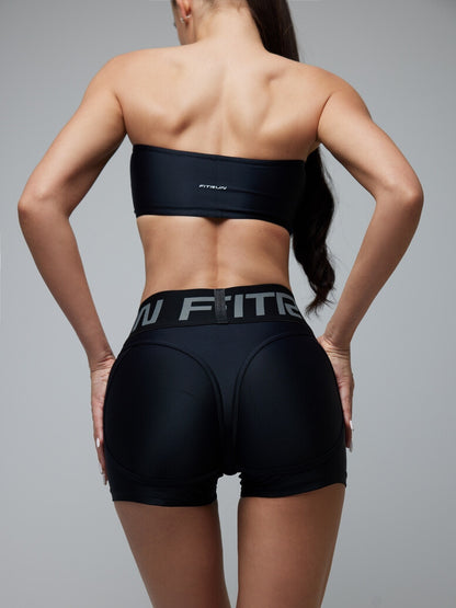 Sports Top FITRUN Top Bandeau SPIDER "Total Black"