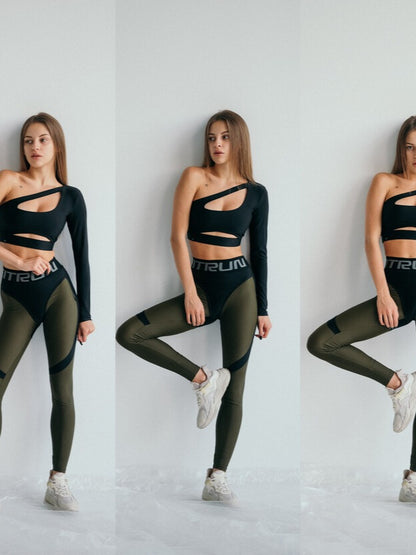 Leggings FITRUN Leggings Super Nuts Push-Up "Khaki"