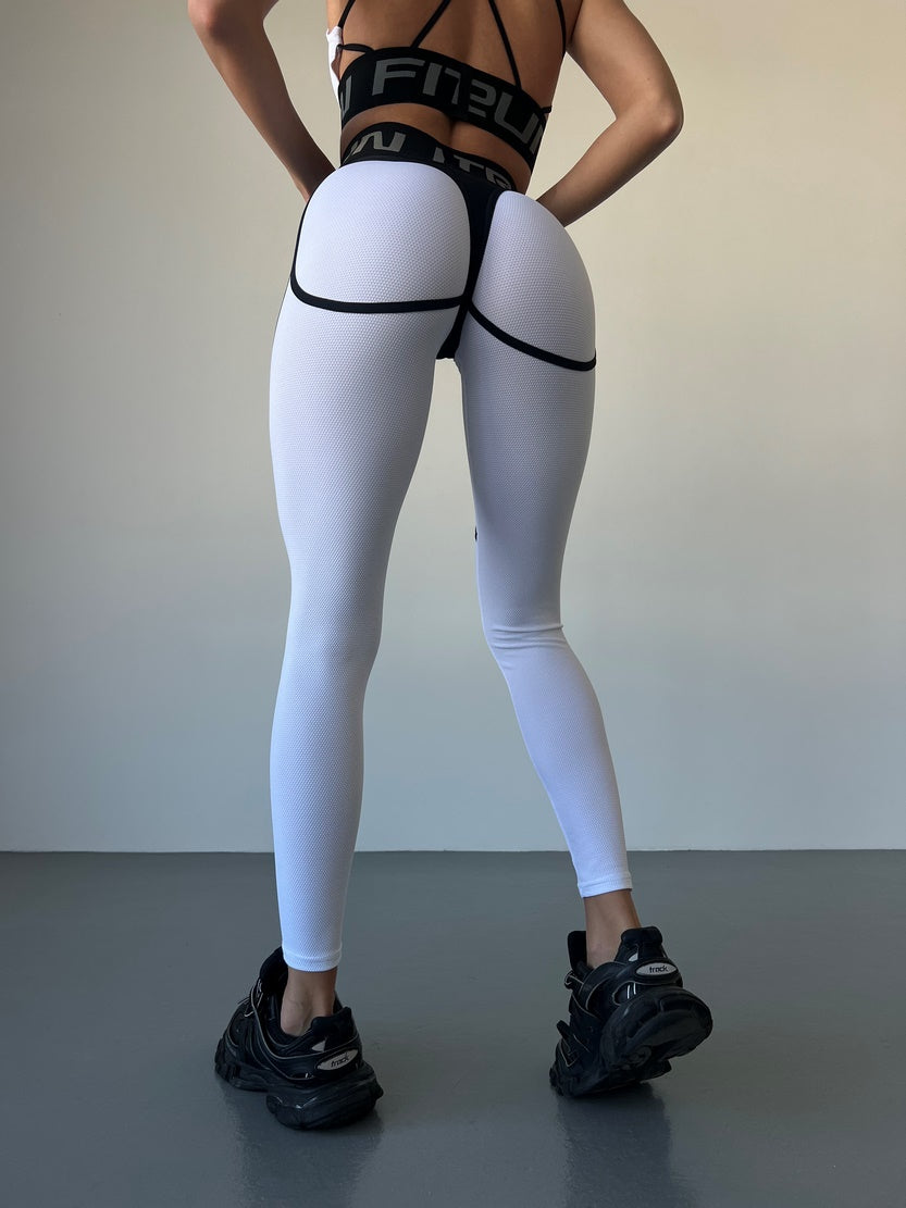 Leggings FITRUN Leggings Super Nuts "White Relief"