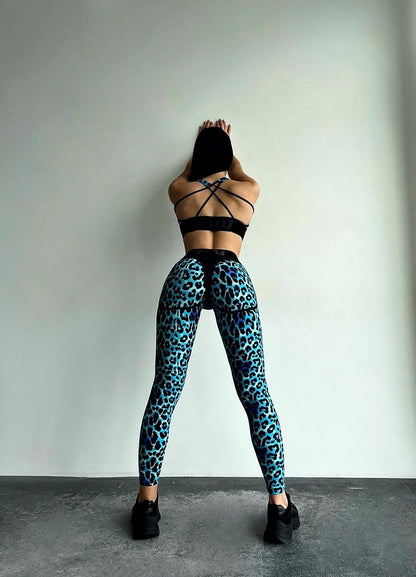 Легінси FITRUN Leggings Super Nuts "Leo Blue"