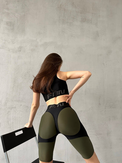 Cycling Short FITRUN Cycling Super Nuts Push-Up "Khaki"