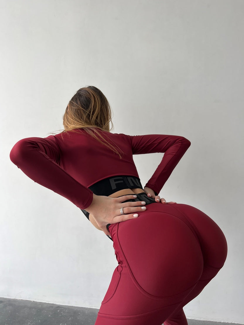 Leggings FITRUN Leggings Super Nuts Push-Up "Total Beet Red"