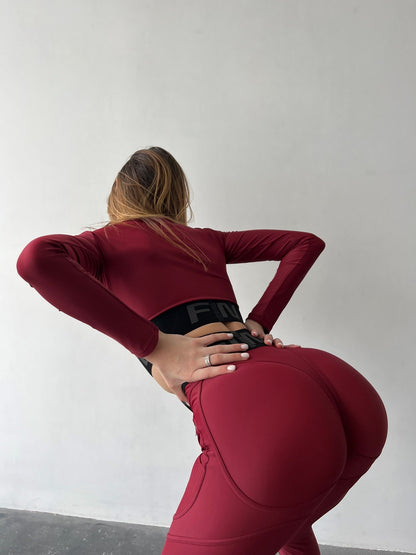 Leggings FITRUN Leggings Super Nuts Push-Up "Total Beet Red"