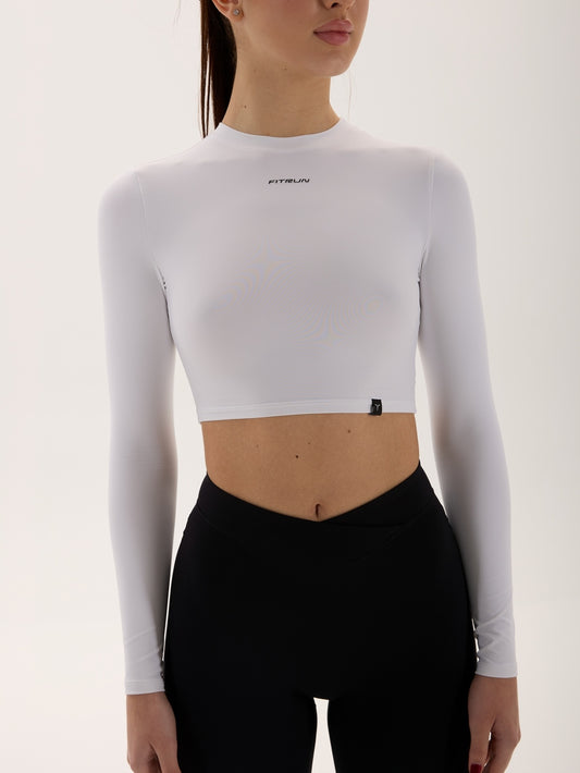 FITRUN Long Sleeve SKIN BASE "White VE"