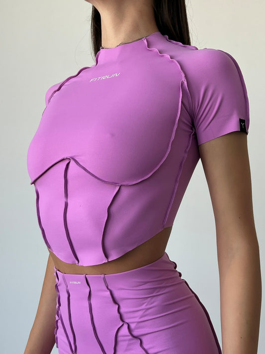 FITRUN T-shirt-Corset Versa "Fuchsia VE"