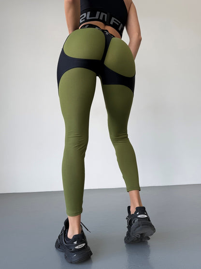 Leggings FITRUN Leggings Super Nuts Push-Up "Khaki Relief"