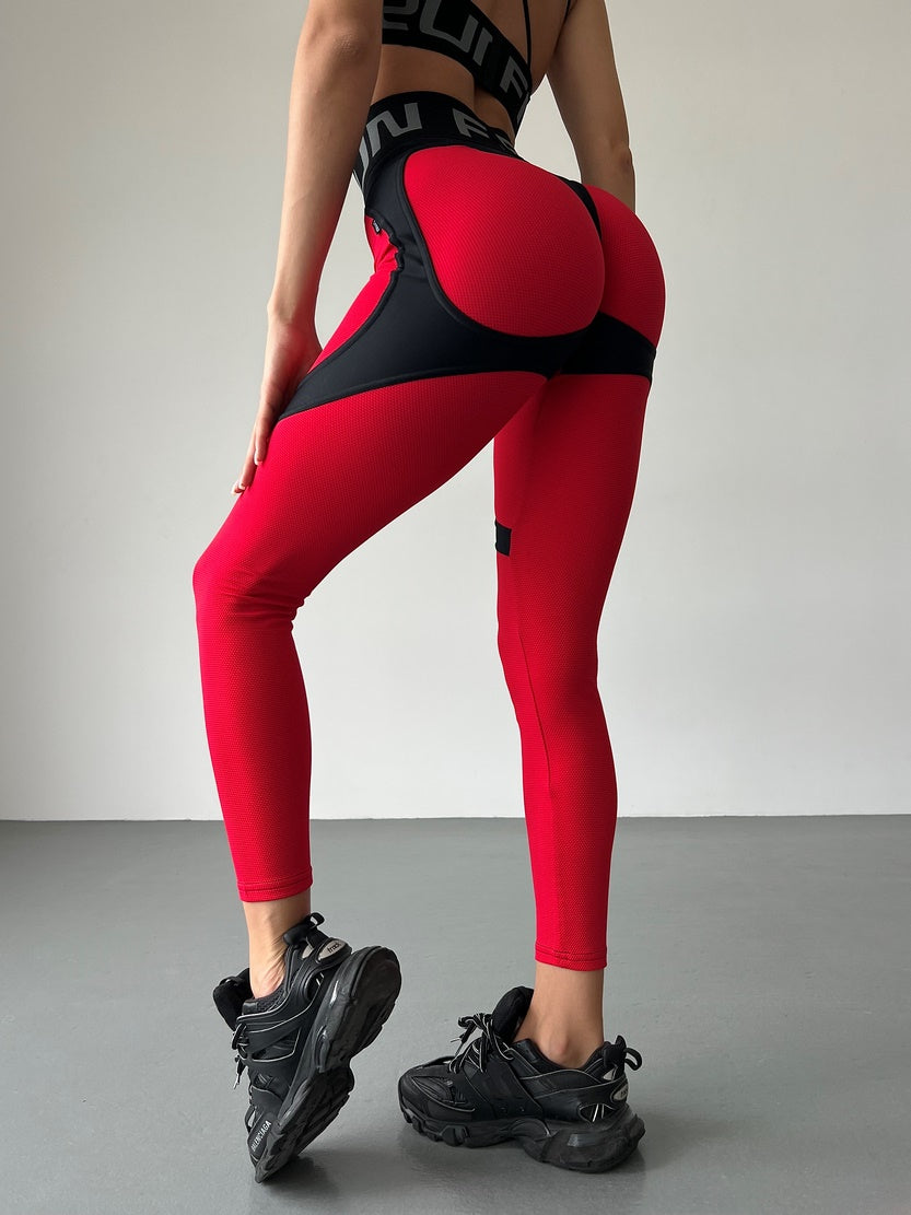 Легінси FITRUN Leggings Super Nuts Push-Up "Red Relief"