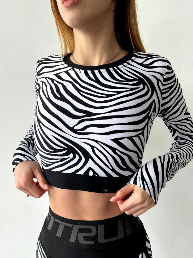 FITRUN Long Sleeve Midi "Zebra"
