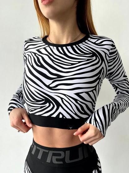 FITRUN Long Sleeve Midi "Zebra"
