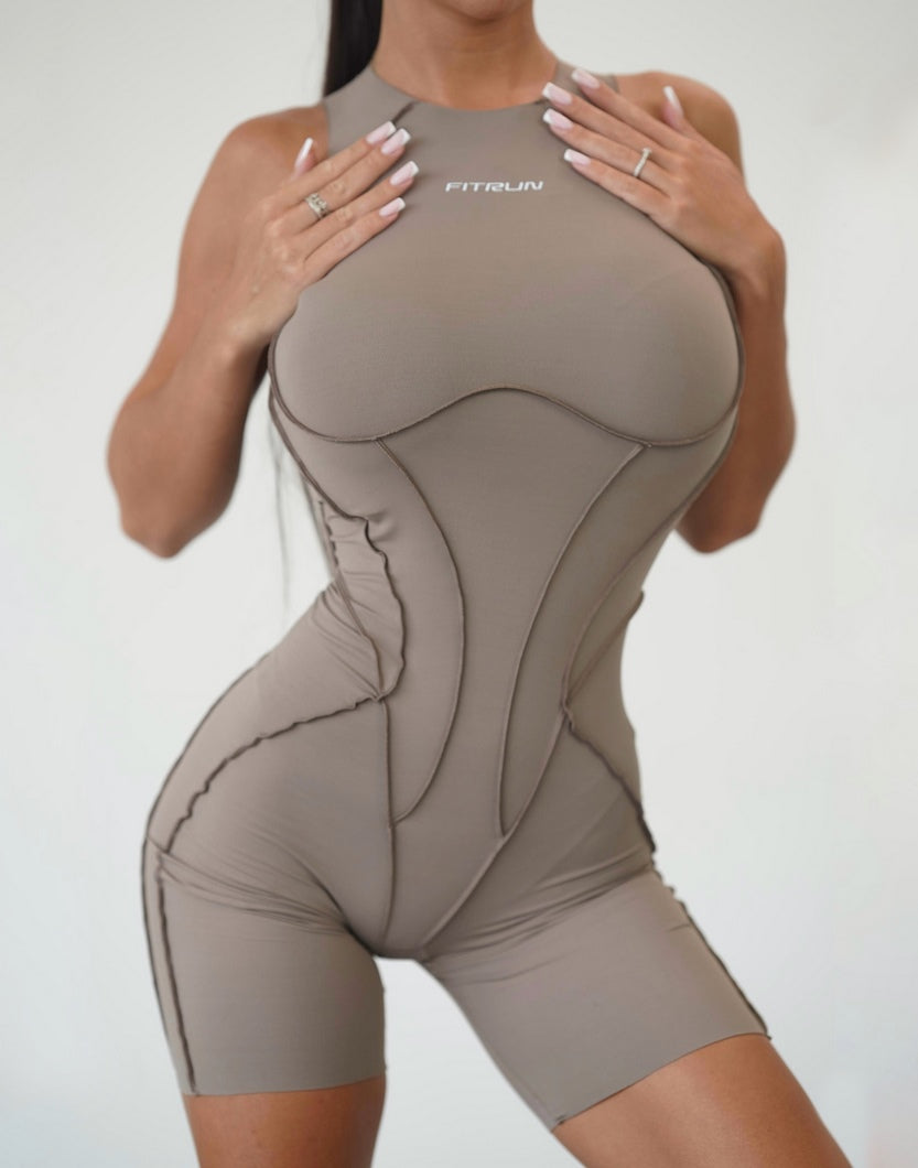 Комбінезон FITRUN BodySuit Short Versa SLEEVELESS "Sand VE"