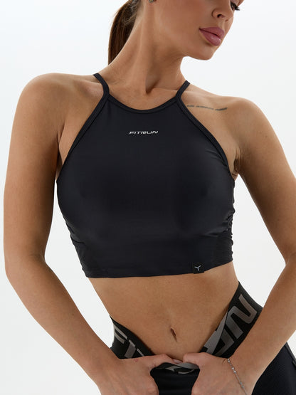 Sports Top FITRUN Crop Top "Black"