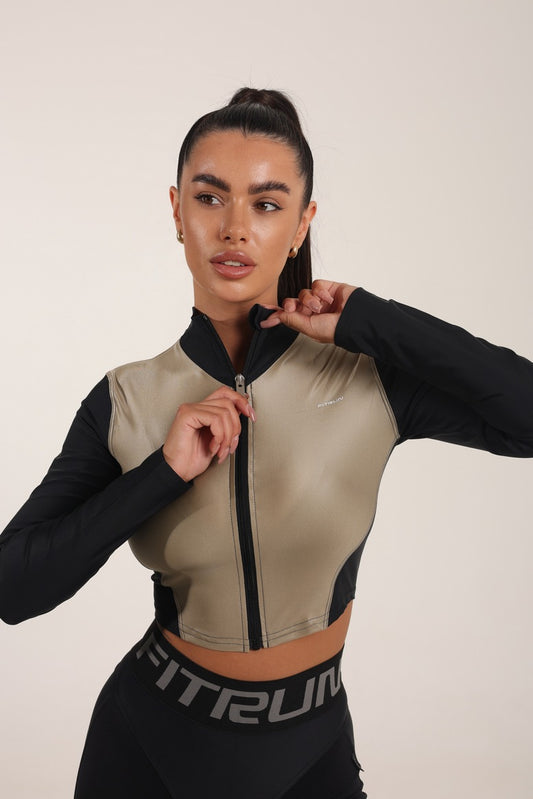 Рашгард FITRUN Rashguard Cropped ZIP "Beige Blaze"