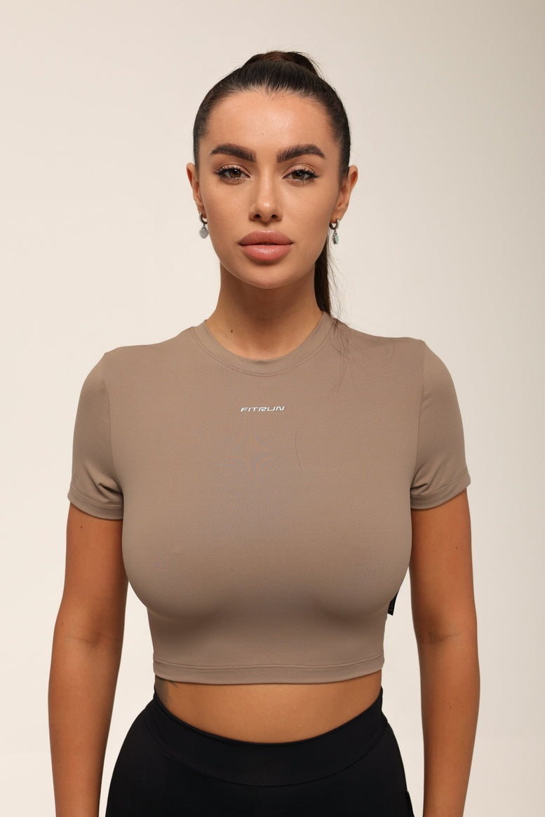 Футболка укорочена FITRUN T-shirt Short SKIN BASE "Sand VE"