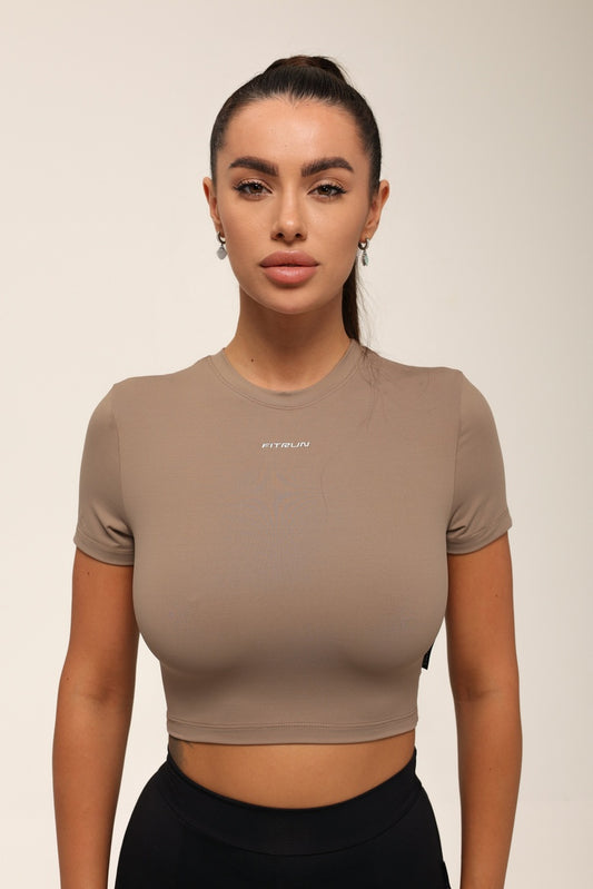 Футболка укорочена FITRUN T-shirt Short SKIN BASE "Sand VE"