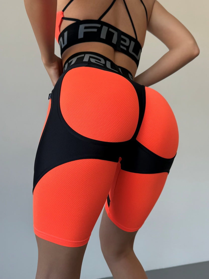 Cycling Short FITRUN Cycling Super Nuts Push-Up "Orange Relief"