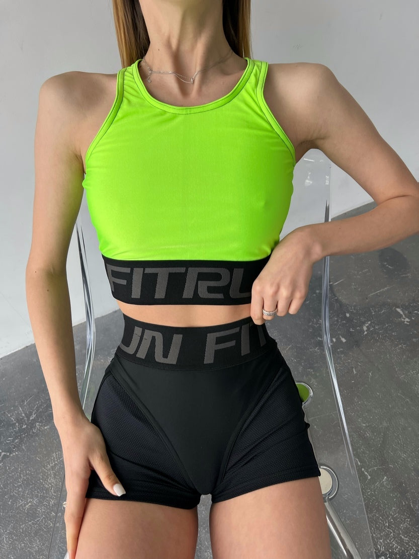 Спортивний Топ FITRUN Classic Top Brend "Neon Green"