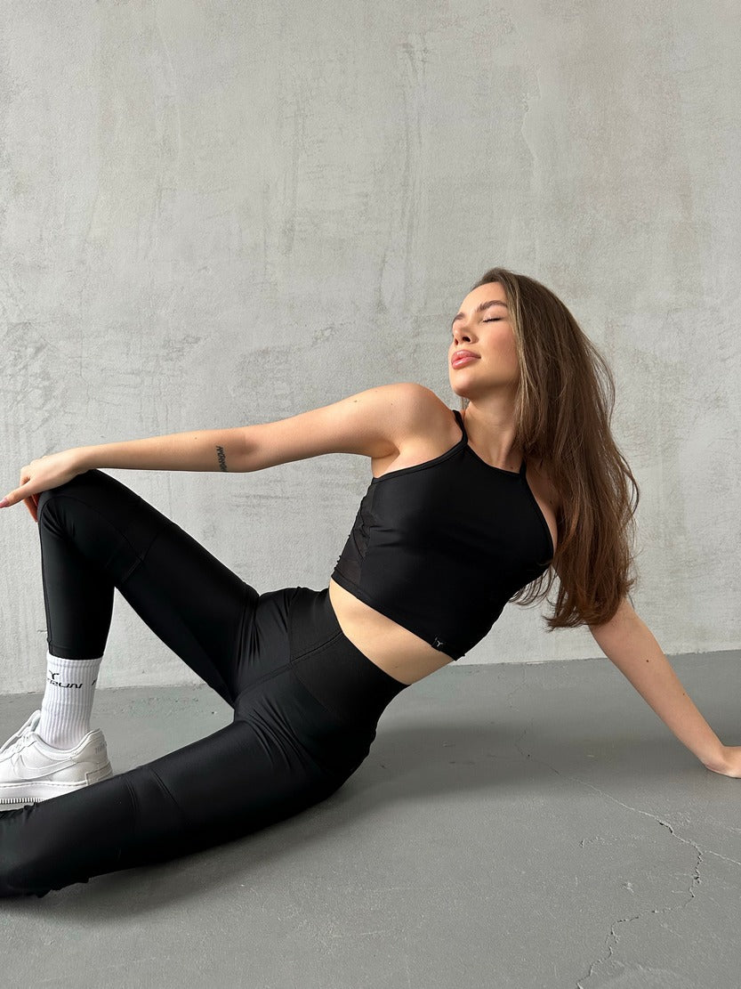 Sports Top FITRUN Crop Top "Black"