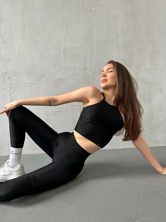 Sports Top FITRUN Crop Top "Black"