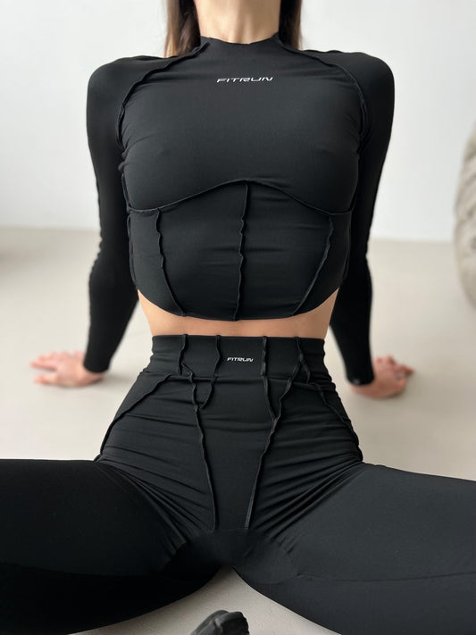 FITRUN Long Sleeve-Corset Versa "Black VE"