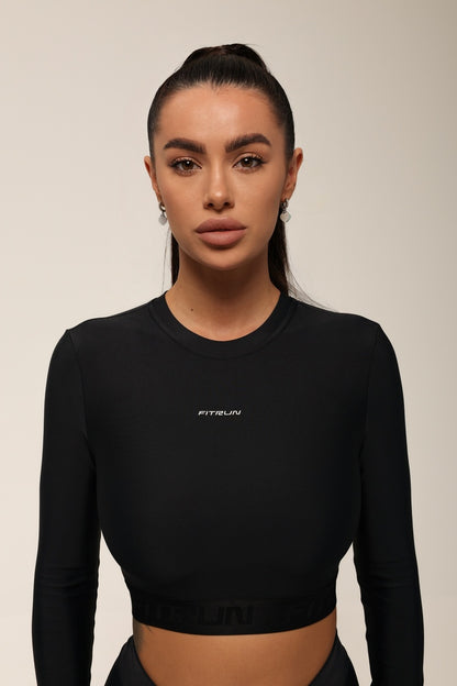 Shortened Rashguard FITRUN Rashguard Midi "Total Black"