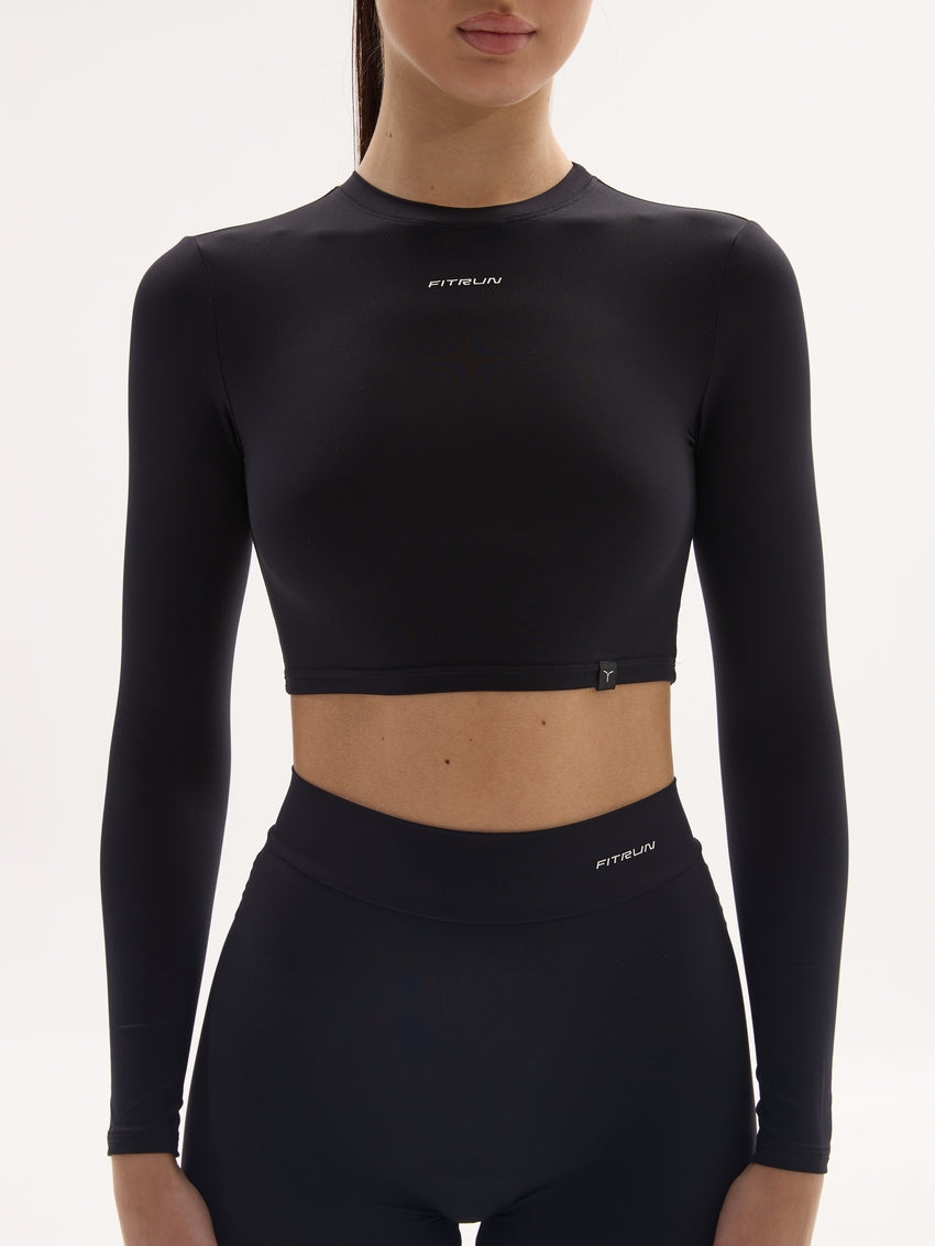 FITRUN Long Sleeve SKIN BASE "Black VE"