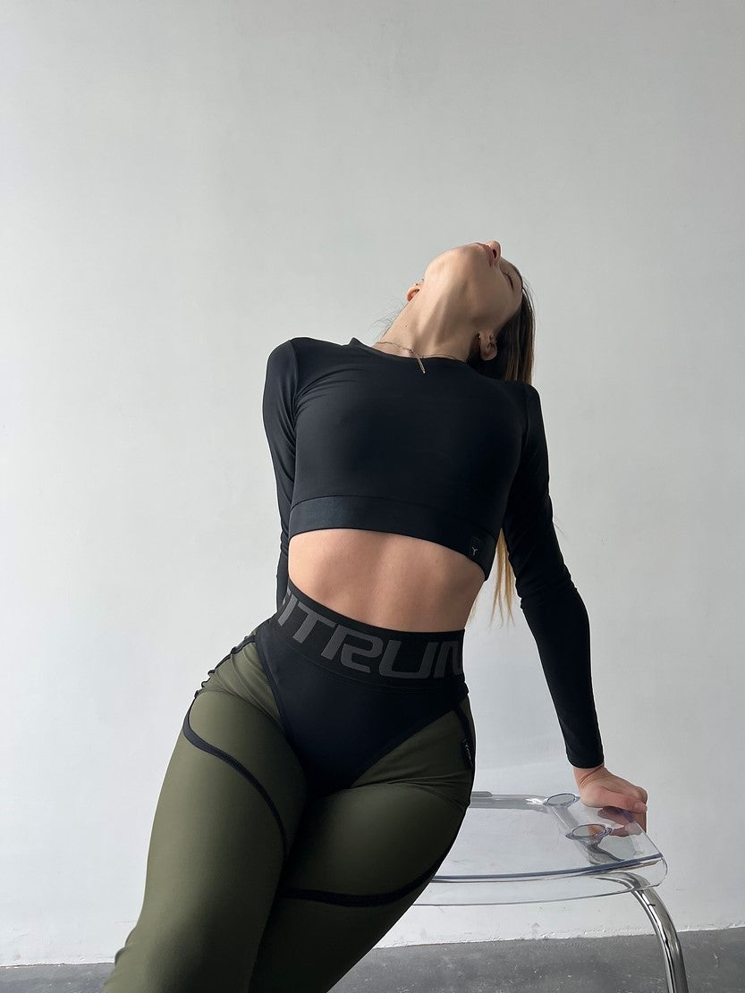 Укорочений рашгард FITRUN Rashguard Midi "Total Black"