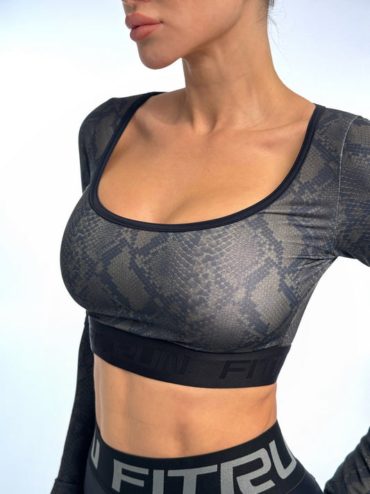Shortened Rashguard FITRUN Rashguard Bliss "Black Python"