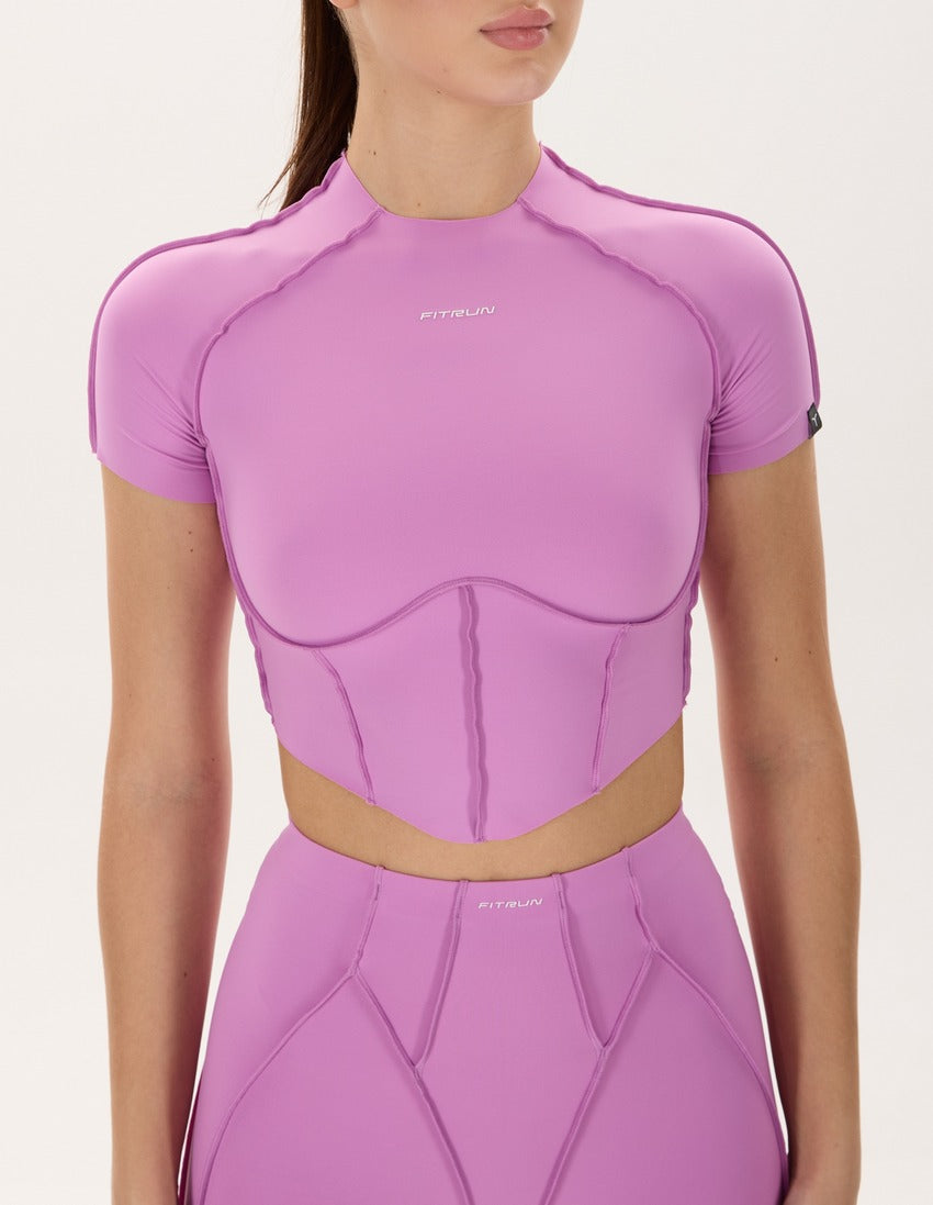 FITRUN T-shirt-Corset Versa "Fuchsia VE"
