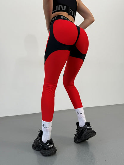 Leggings FITRUN Leggings Super Nuts Push-Up "Red"